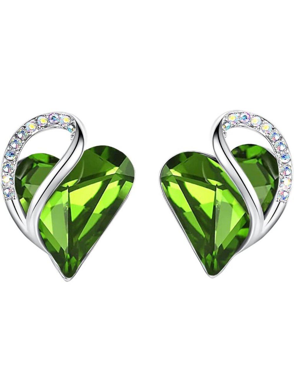 Infinity Love Heart Stud Earrings, Birthstone & Healing Stone Gifts for Her